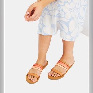 NWT Billabong Women’s Sunny Isles Sandals with Gradient Coral Straps in Size 7